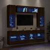 vidaXL 6 Piece TV Wall Cabinet Set with LED Lights Brown Oak