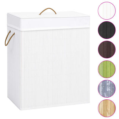vidaXL Bamboo Laundry Basket White 83 L