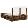 vidaXL Bed Frame Smoked Oak 150 x 200 cm Solid Pine Wood