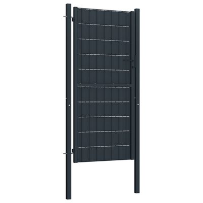 vidaXL Fence Gate PVC and Steel 100x204 cm Anthracite