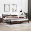 vidaXL Metal Bed Frame without Mattress Brown Oak 193x201 cm
