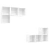 vidaXL Wall-mounted TV Cabinets 4 pcs High Gloss White Engineered Wood