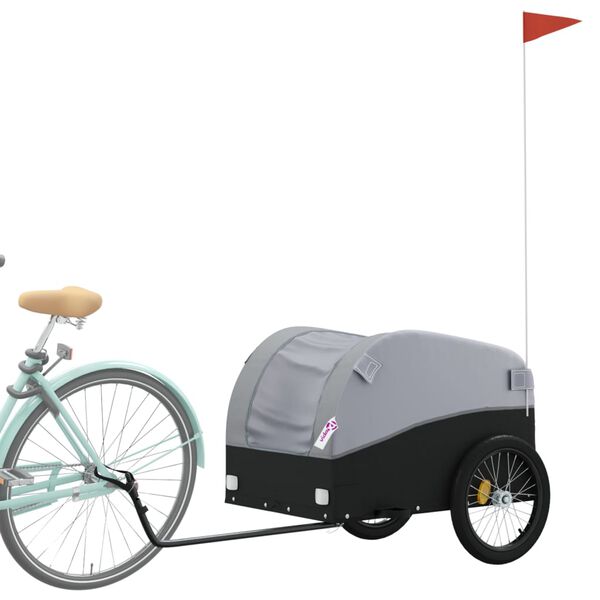 vidaXL Bike Trailer Black and Grey 45 kg Iron