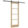 vidaXL Sliding Door Natural and Black 73.5 x 198.5 cm
