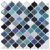 vidaXL Lanturn Tile 10 pcs Blue Green 27 x 27 cm Polyurethane and PET