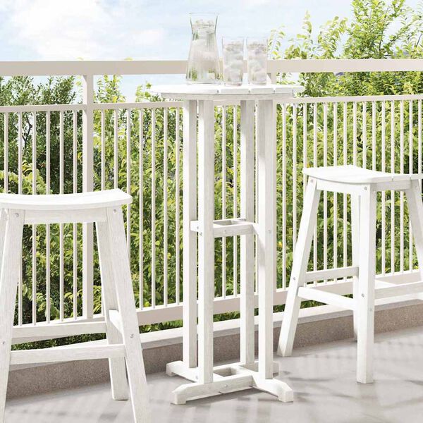 vidaXL Bar Table White 55 x 55 x 107 cm HDPE