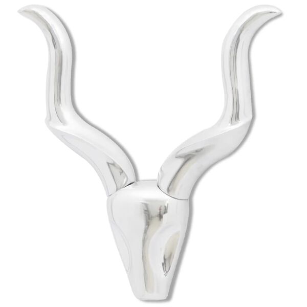 Wall Mounted Aluminium Gazelle&rsquo;s Head Decoration Silver 50 cm