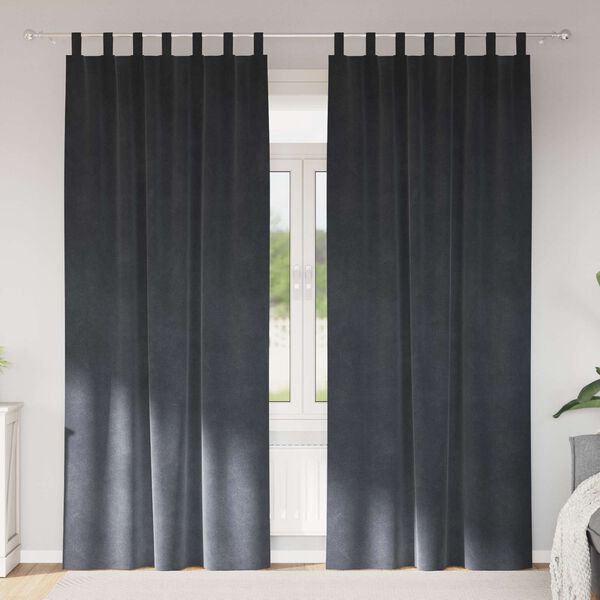 vidaXL Blackout Curtains 2 pcs Light Grey 140 x 245 cm Velvet