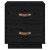 vidaXL Bedside Cabinet Black 40x34x45 cm Solid Wood Pine