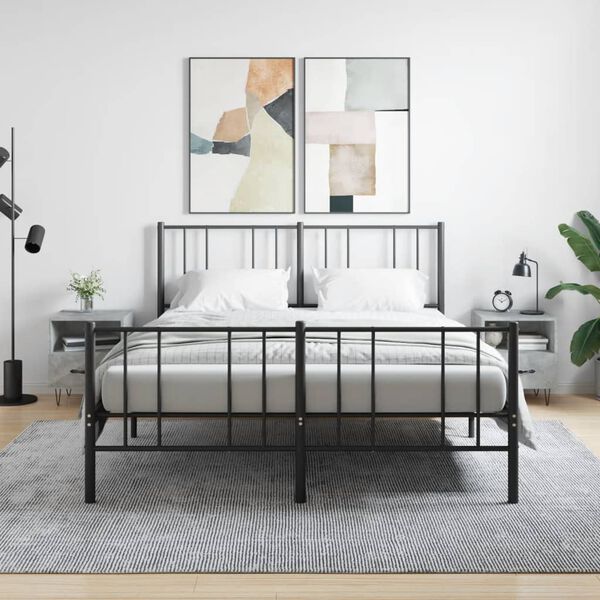 vidaXL Bedside Cabinets 2 pcs Concrete Grey 40x35x47.5 cm Engineered Wood