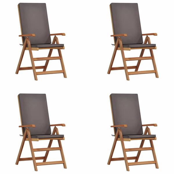 vidaXL Garden Chair 4 pcs Brown 57 x 71.5 x 104cm Solid Teak wood