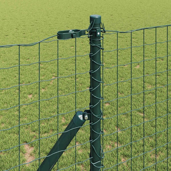 vidaXL Fence Post Other 26 pcs Green 3.2 x 3.2 x 150 cm Steel