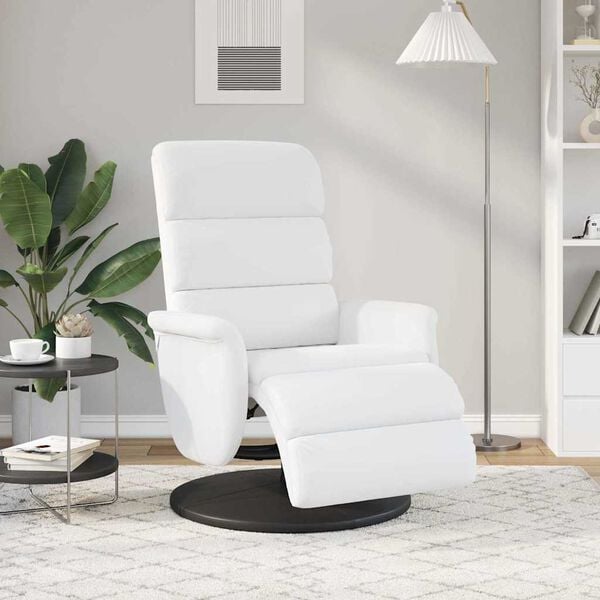 vidaXL Recliner Chair with Footrest White 98 x 71 x 106 cm PU