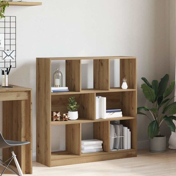 vidaXL Book Cabinet Artisan Oak 97.5x29.5x100 cm Engineered Wood