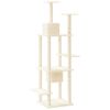 vidaXL Cat Tree with Sisal Scratching Posts Cream 176 cm