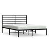 vidaXL Metal Bed Frame without Mattress with Headboard Black 140x200cm