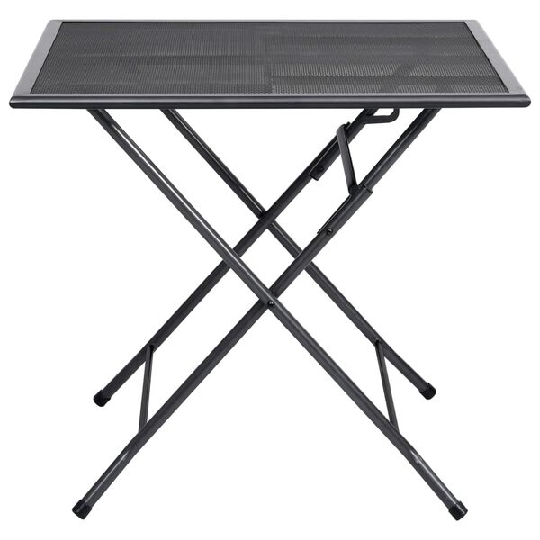 vidaXL Folding Mesh Table 80x80x72 cm Steel Anthracite