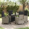 vidaXL Garden Dining Set 5 pcs Light Grey Poly Rattan