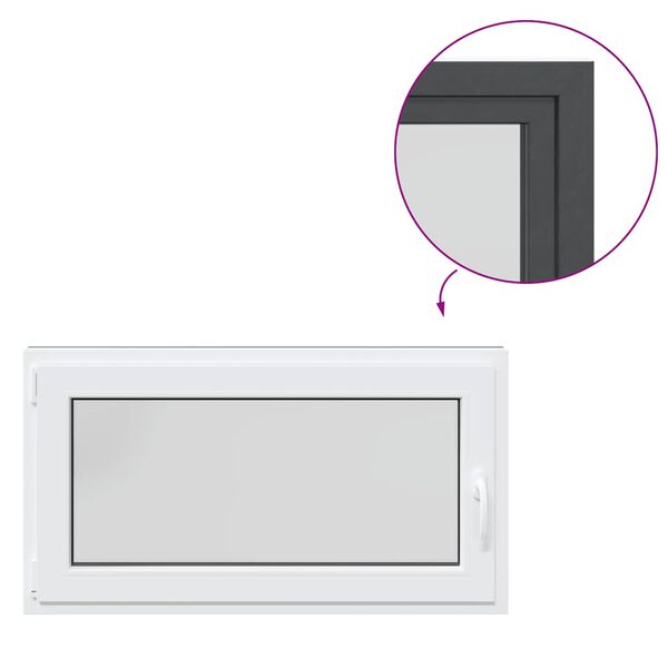 vidaXL Basement Window "RISOR" 110x50 cm Tilt&Turn DIN Left Anthracite