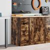 vidaXL Garage Storage Cabinet Smoked Oak 30x51x85 cm Solid Wood Pine
