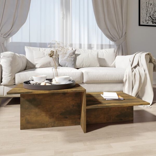 vidaXL Coffee Table Smoked Oak 111.5x50x33 cm Engineered Wood