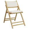 vidaXL 4 Piece Folding Bistro Chairs with Cream White Cushions Bamboo