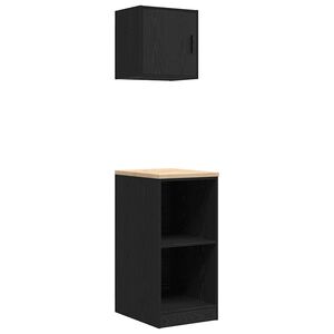 vidaXL Garage Cabinets 2 pcs Black Engineered Wood