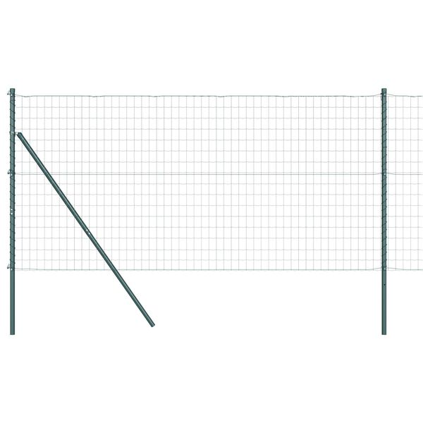 vidaXL Fence with Post Green 1.2 x 25 m Steel and PVC