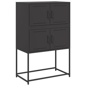 vidaXL Sideboard Black 68,5x38,5x107 cm Steel