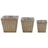 vidaXL Raised Bed 3 pcs Wicker with PE Lining