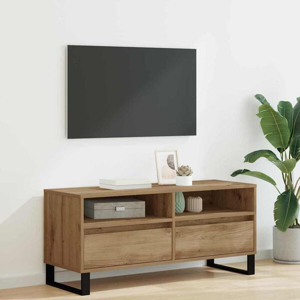 vidaXL TV Cabinet with Drawer Artisan Oak 100 x 34.5 x 44.5 cm