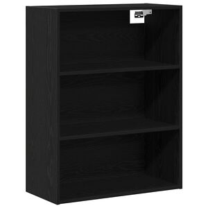vidaXL Hanging Wall Cabinet Wall-mounted Black Oak 69.5 x 32.5 x 90 cm
