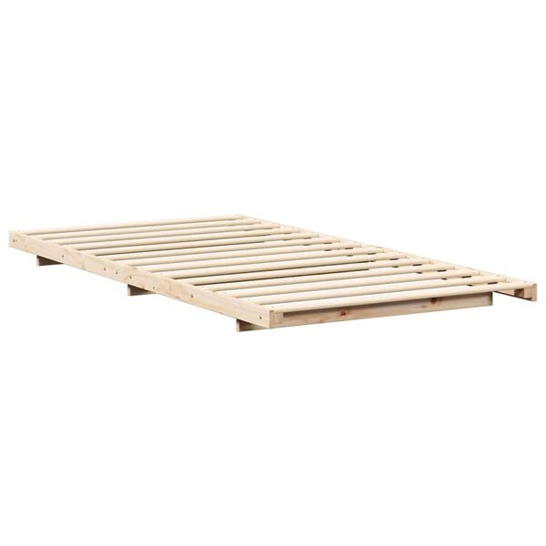 vidaXL Floor Bed Frame Brown 100 x 210 cm Solid pine wood