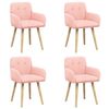 vidaXL Dining Chairs 4 pcs Boucl&eacute; Pink 59 x 56.5 x 85 cm