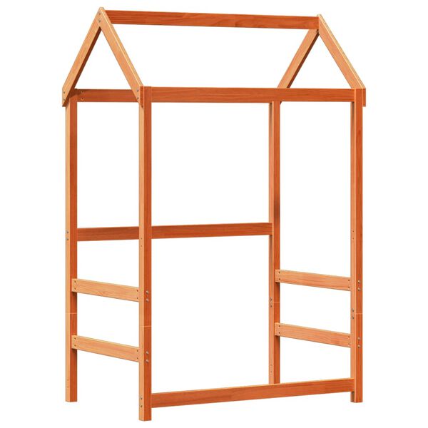 vidaXL Bed and Bench Set with Roof without Mattress Wax Brown 75x190 cm Small Single