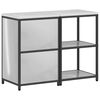 vidaXL Kitchen Storage Set with Shelf 2 pcs Sliver Galvanised steel