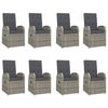 vidaXL 9 Piece Garden Dining Set Grey Poly Rattan&Solid Wood Acacia
