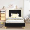 vidaXL Children's Bed Frame with Headboard Black 90 x 190 cm Fabric