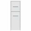 vidaXL Narrow Bathroom Cupboard with Wheels White Engineered Wood