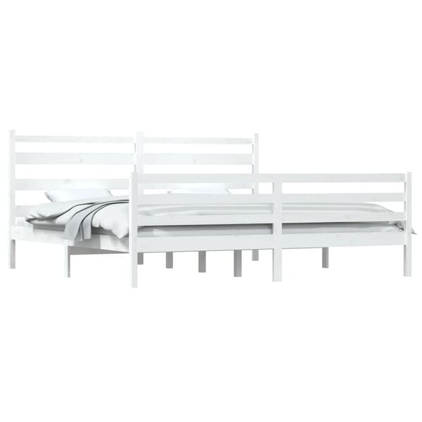 vidaXL Bed Frame without Mattress Solid Wood Pine 200x200 cm White