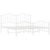 vidaXL Metal Bed Frame without Mattress with Footboard&nbsp;White 183x213cm
