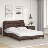 vidaXL Bed Frame with LED without Mattress "Hvar" Brown 140x190 cm