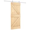 vidaXL Sliding Door Natural and White 85 x 210 cm Solid Pine Wood