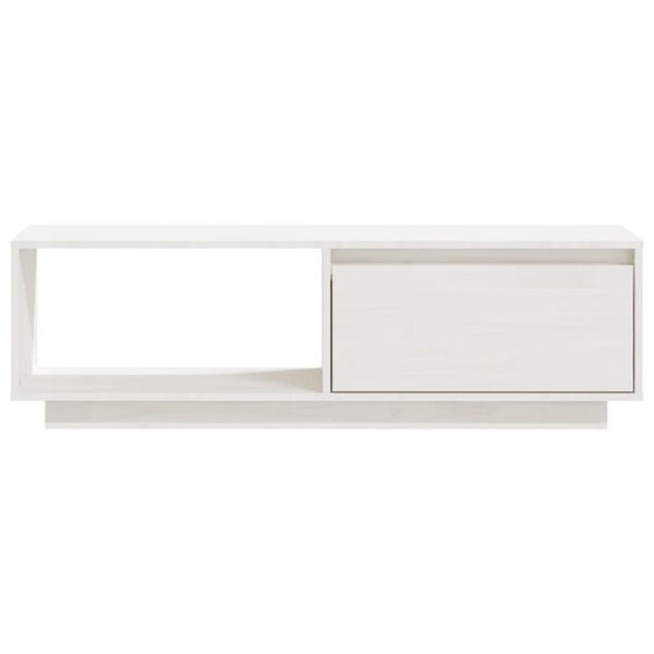 vidaXL TV Cabinet White 110x30x33.5 cm Solid Pinewood