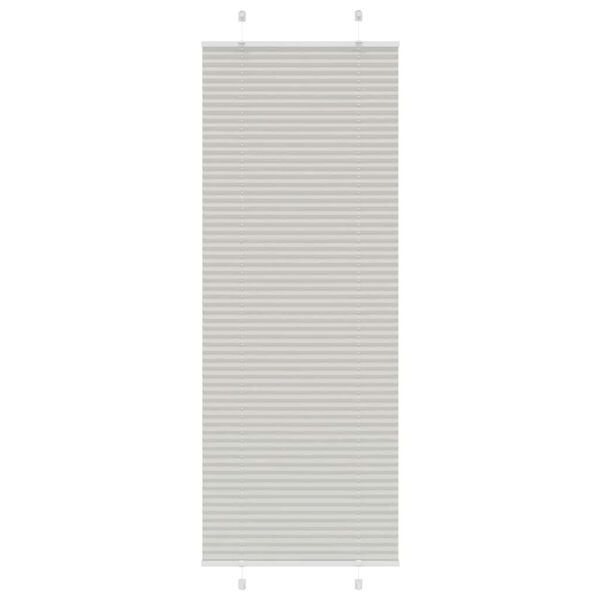 vidaXL Pleated Blind Light Grey 80x200 cm Fabric Width 79.4 cm Polyester