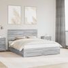 vidaXL Bed Frame with Drawer Grey Sonoma 160 x 200 cm Engineered Wood