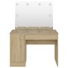 vidaXL Makeup Table with LED Lights 110x55x145 cm MDF Oak