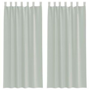 vidaXL Voile Curtains with Loops 2 pcs Light Grey 140x225 cm