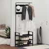 vidaXL Coat Rack with Shelf Black oak 75 x 34 x 184 cm Engineered wood