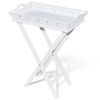 vidaXL Side Table | White | MDF and Solid Pine wood | Compact | Detachable